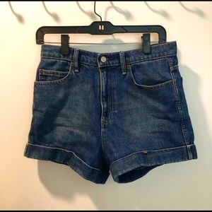 Original high waisted medium wash denim shorts